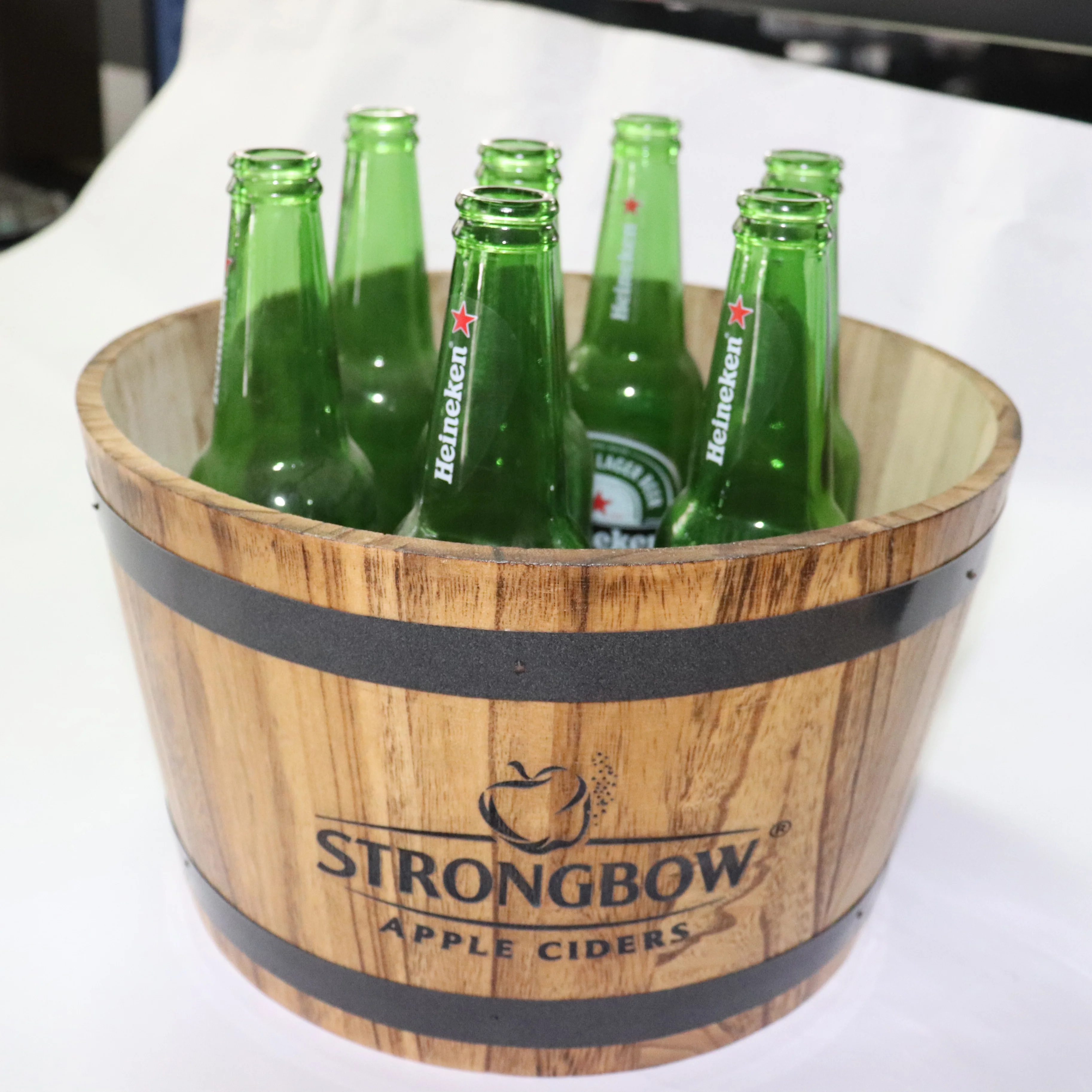 强弓双壁木制冰桶啤酒架