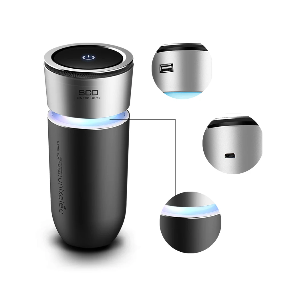 Factory Supplier Portable Car Air Purifier Air Freshener with USB