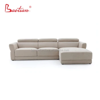 Moroccan Wooden Legs Pvc Synthetic Leather L Shape 7 Seater Sectional Tantra Sofa With Adjule Headrest