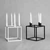 Square black mat iron candle lantern