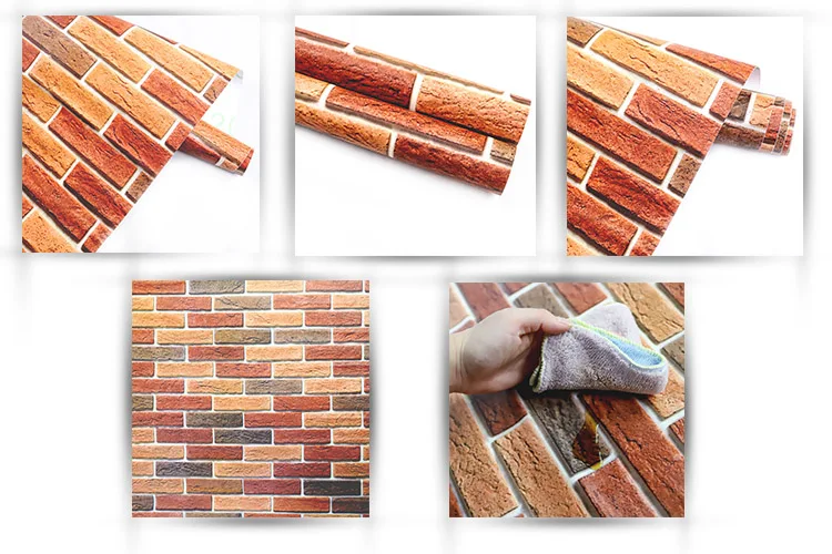 Brick Pvc Waterproof Self Adhesive Vinyl Wallpaper Buy Self Adhesive