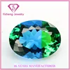 Oval Double Faceted Cut Multi-color Glass Acrylic Grinder Briolette Gem Stone