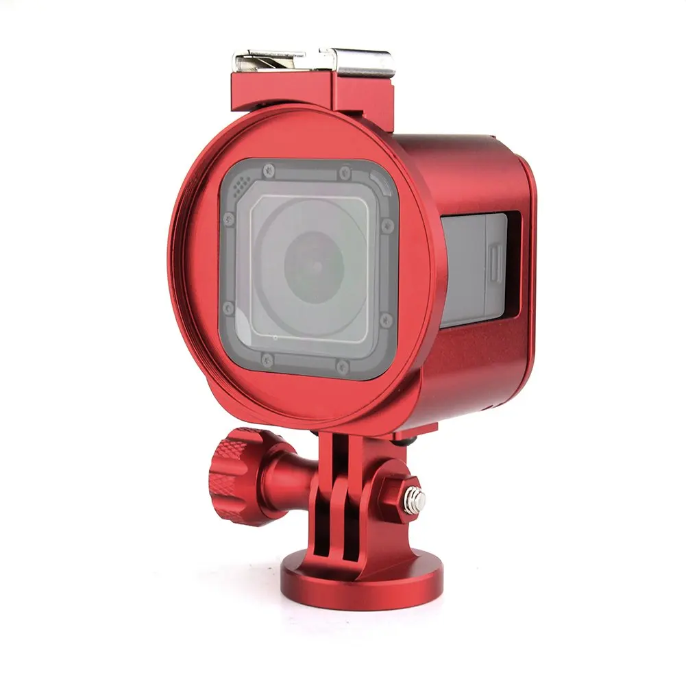 Thick Solid Protective Frame with Lens Cap and Wrench/… Nechkitter Aluminum Skeleton Case Kits for Gopro Hero5 4 Session Red
