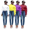 MH5803 2019 new design women split button stitching loose hoodies