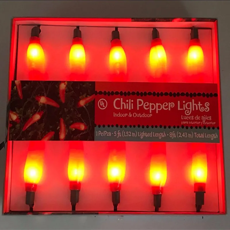 120v Autumn Harvest Red Chili Pepper String Lights For Indoor And
