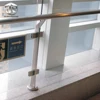 Satin finished stainless steel frame glass railing