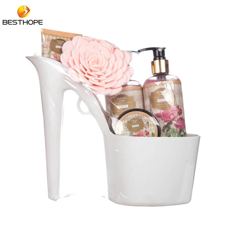 Women High Heel Shoes Shape Design Rose Fragrance Flower Body Shower Gel Spa Bath Gift Set Buy
