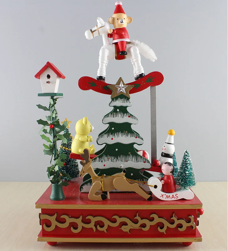 Hot Christmas Tree Christmas Music Box Music Box Carousel Dancing Horse ...