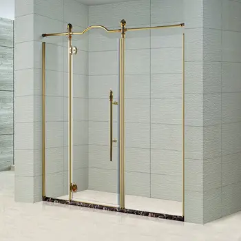 Foshan Ss304 Gold Shower Hinged Prefab Bathroom Showers Kd3413 Buy Straight Shower Door Adjust Shower Glass Door Glass Shower Door Product On Alibaba Com