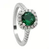 Hainon wholesale women 1 carat green purple red diamond rings wedding engagement gold rose gold 5-12# silver ring dropshipping