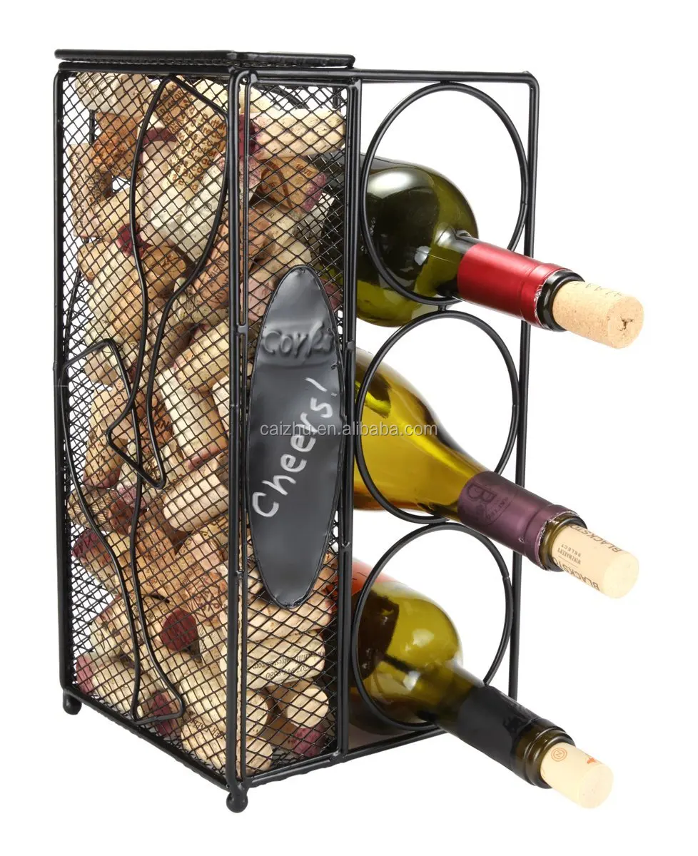 Handicraft Metal Wire Wine Rack Cork Holders Wall Grape Wine Bottle