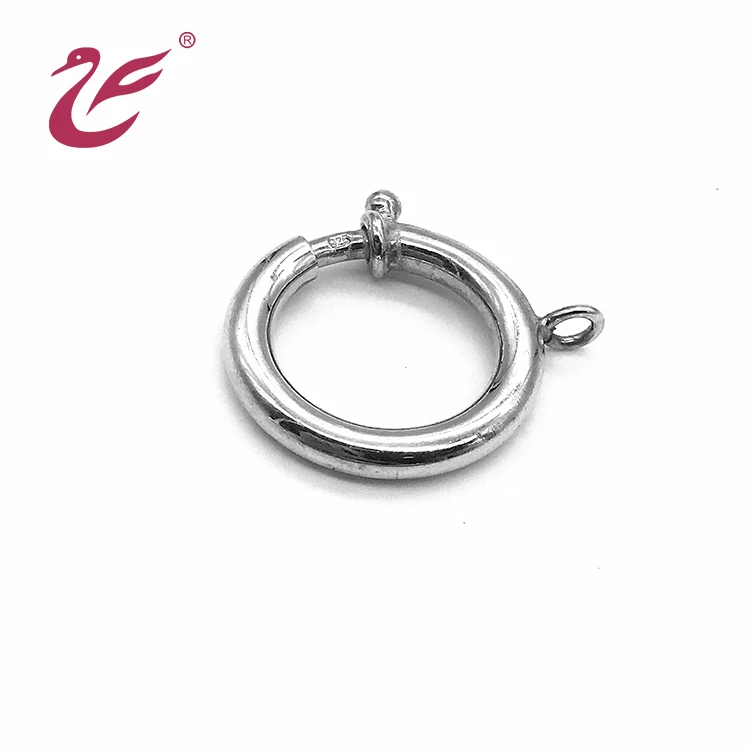 Wholesale Custom 22mm 925 Sterling Silver Spring Ring Clasp Bead Pearl