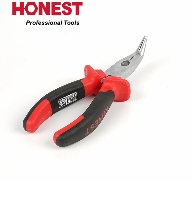 Free sample 6'' Professional Carbon Steel Hand Tools Bent Nose Finishing long clever tongs Pliers