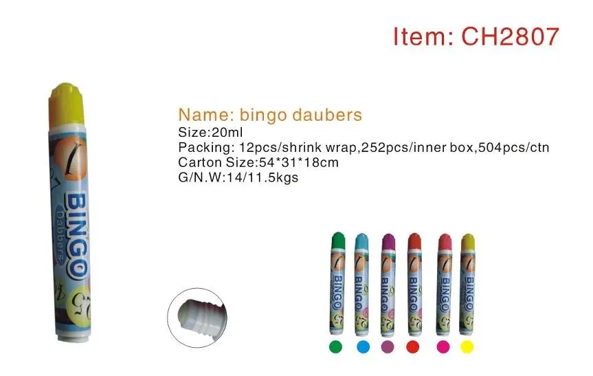 Glitter Ink Bingo Dabber Set/ Bingo Game Dabber Marker Pen,Good For The