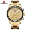 Naviforce 9147 Brand Mens Business Watches Man Quartz Watches 24 Hour Luminous Clock Stainless Steel Luxury Quartz Watch Relojes