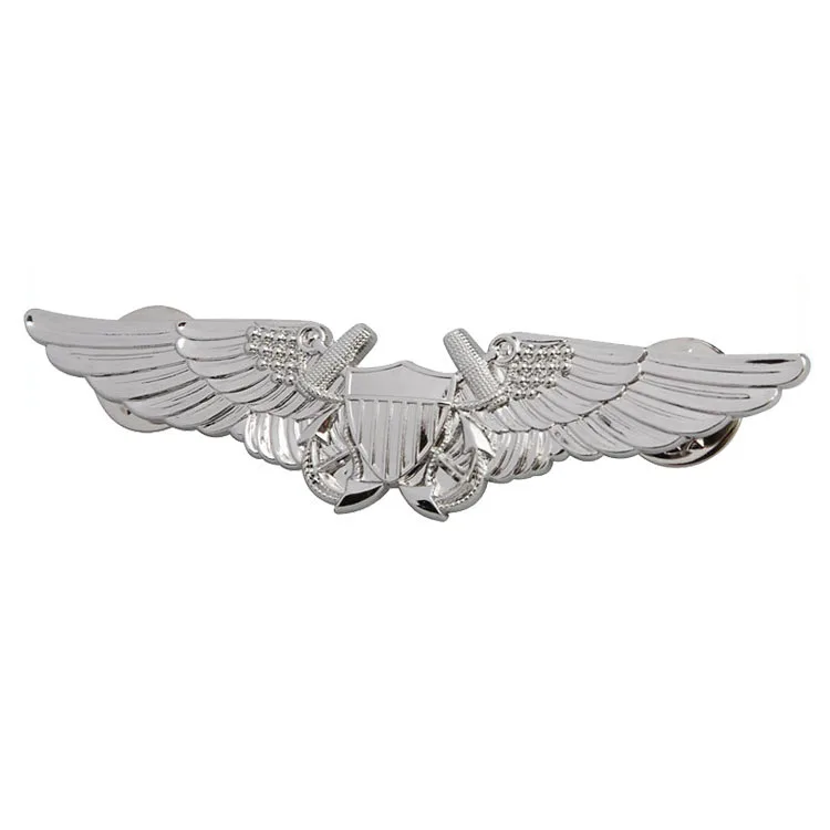 Promotional Gifts Silver Gold Pilot Wings Custom Metal Lapel Pin - Buy ...