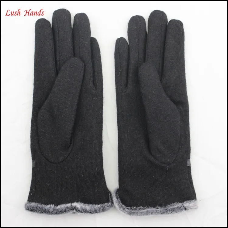 2016 New fancy ladies woolen gloves with bow for wholesale