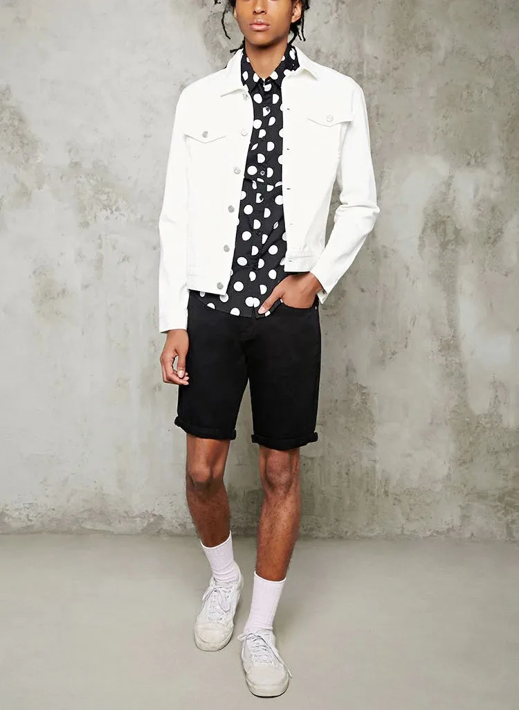 black denim cargo shorts