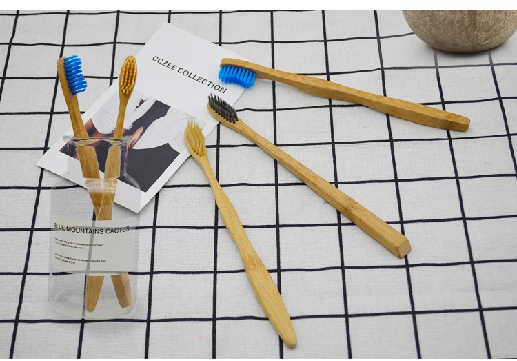 Bamboo toothbrush holder for bathroom charcoal