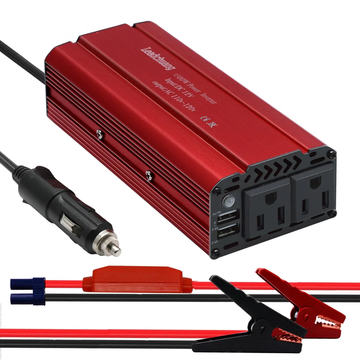 FidgetFidget Home Power Inverter 500W 12V//24V//48V to 120V 60HZ Off Grid Pure Sine Wave