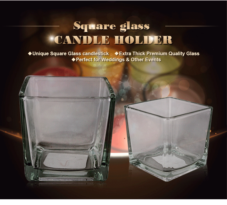 Square Glass Candleholders Clear Glass Candle Jars For Wholesale Buy