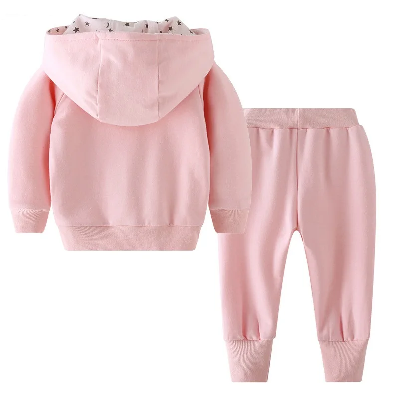 Wholesale Pink Beautiful Sets Little Girls Hooded Clothing Outfit - Buy ...