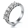 Yiwu Aceon Stainless Steel Prong Setting Promise Wedding Ring Eternity Band