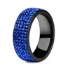 Chanfar Wholesale size 6/7/8/9/10 Crystal Stainless Steel Rings for Women Men Wedding Jewelry