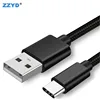 ZZYD 10ft Braided Metal USB Data Charger Cable Code For iPhone 6 6S 7 Plus Samsung LG HTC