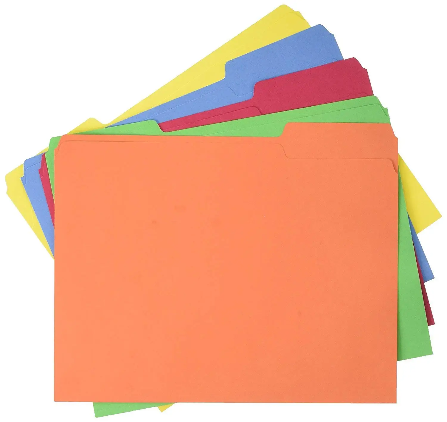 Office Basiks File Folders - Letter Size (100 Pack) – Assorted Colors