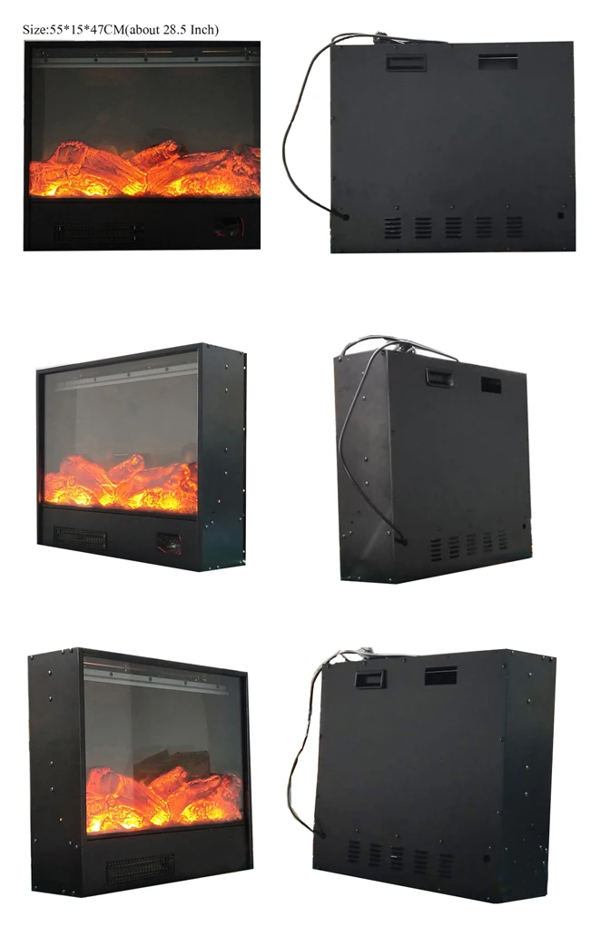 28 Inch Wall Mounted Electric Fireplace Insert With Remote Control