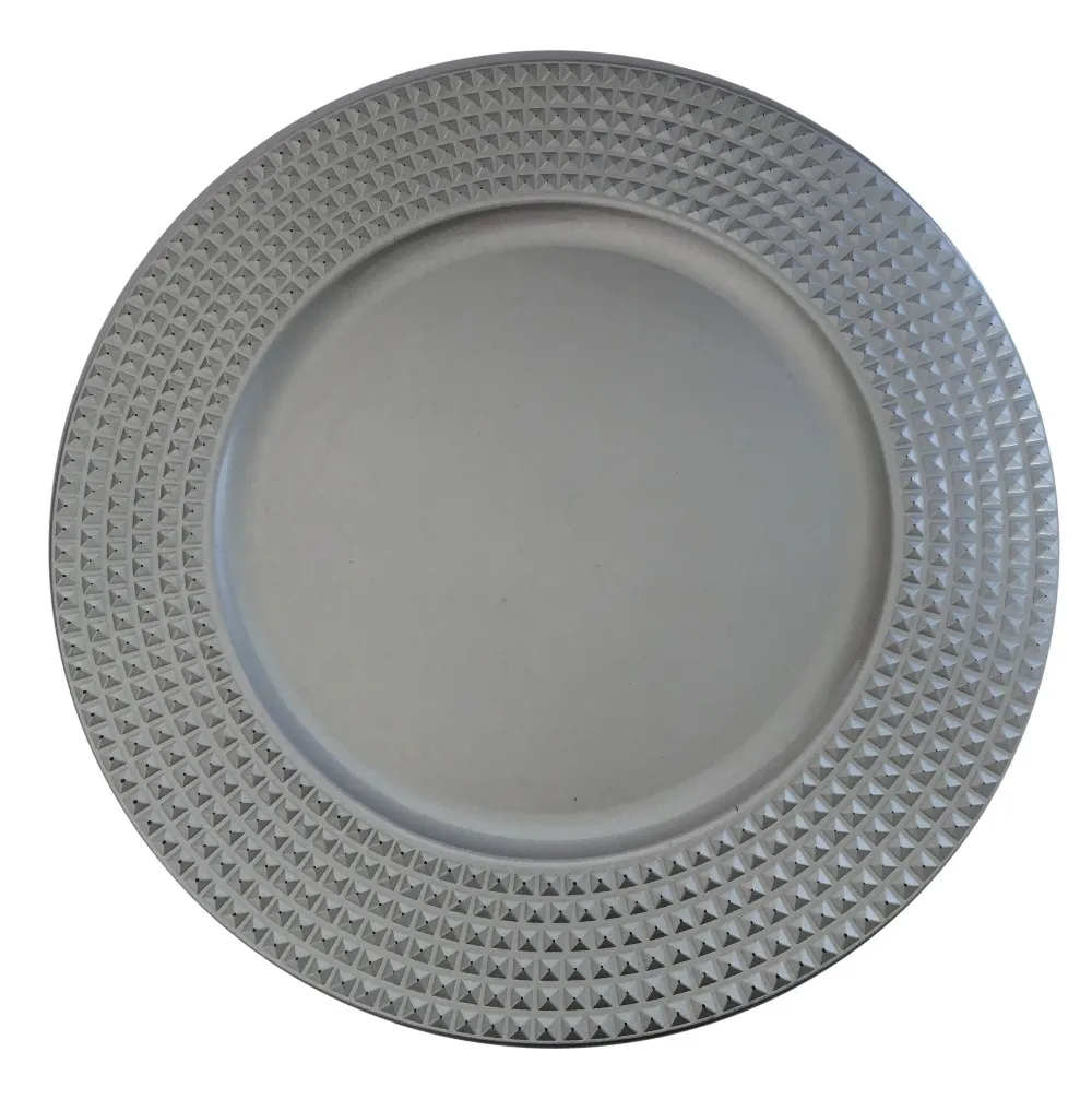 Wholesale Gold Beaded Plastic Charger Plate For Wedding Buy Silver