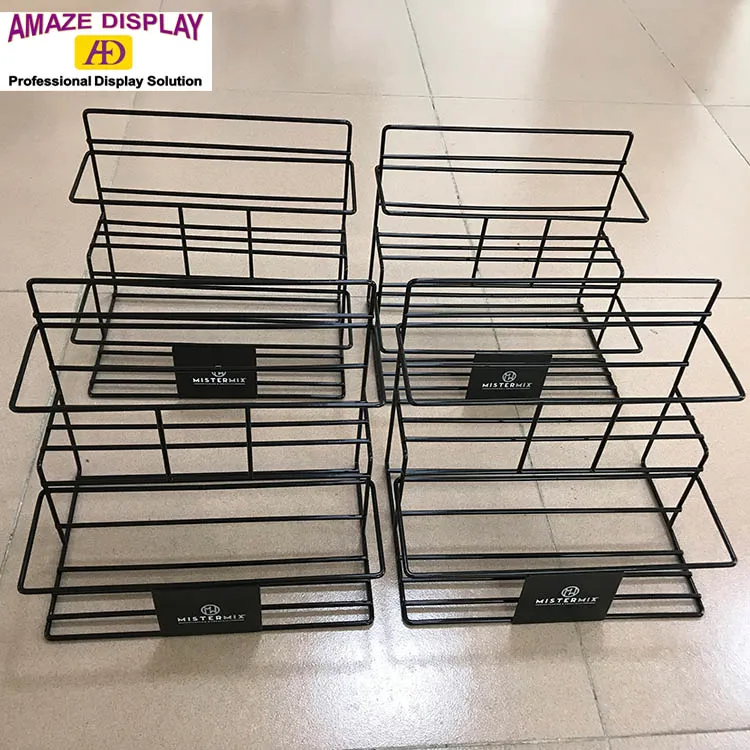 Coffee Syrup Display Rack Metal Wire Smoothie Syrup Stand Cafe Storage