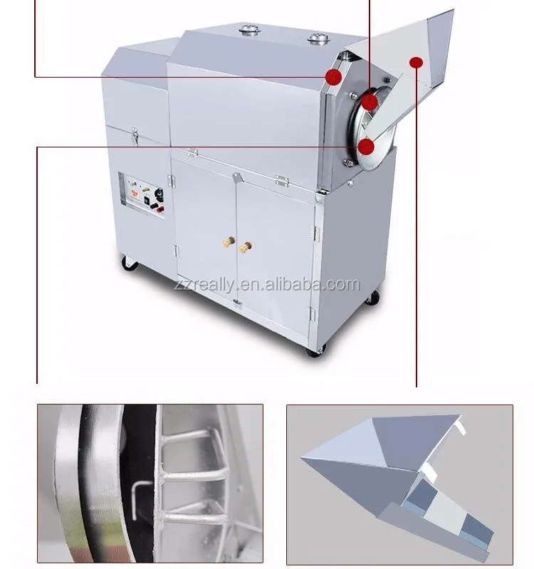 2022 Gas Used Peanuts Roasting Machine Nut Seed Roaster Capacity 810kg/h Peanut Roasting