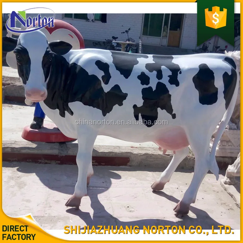 Amusement Park Garden Decoration Life Size Resin Animal Cow Statue