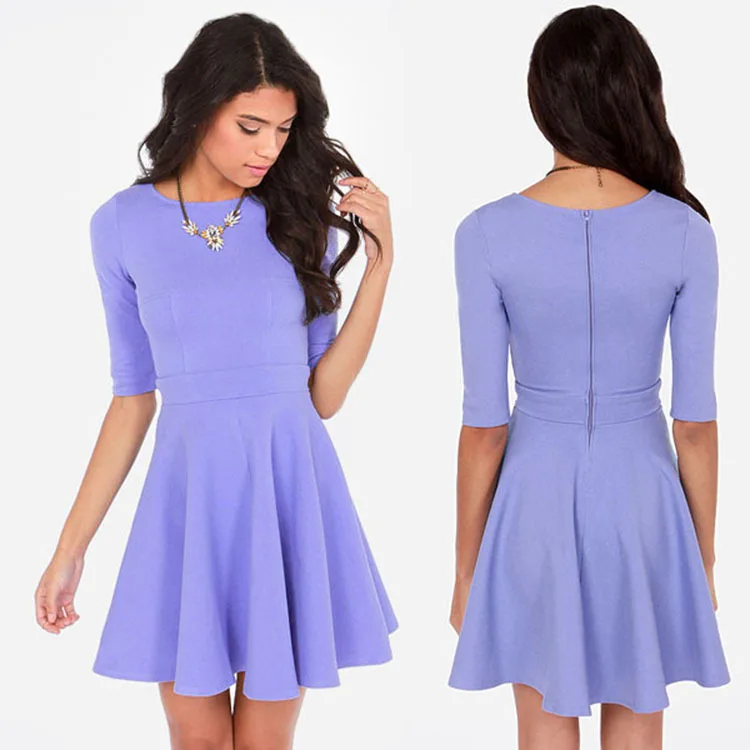 Cheap Purple And Gold Casual Dress 