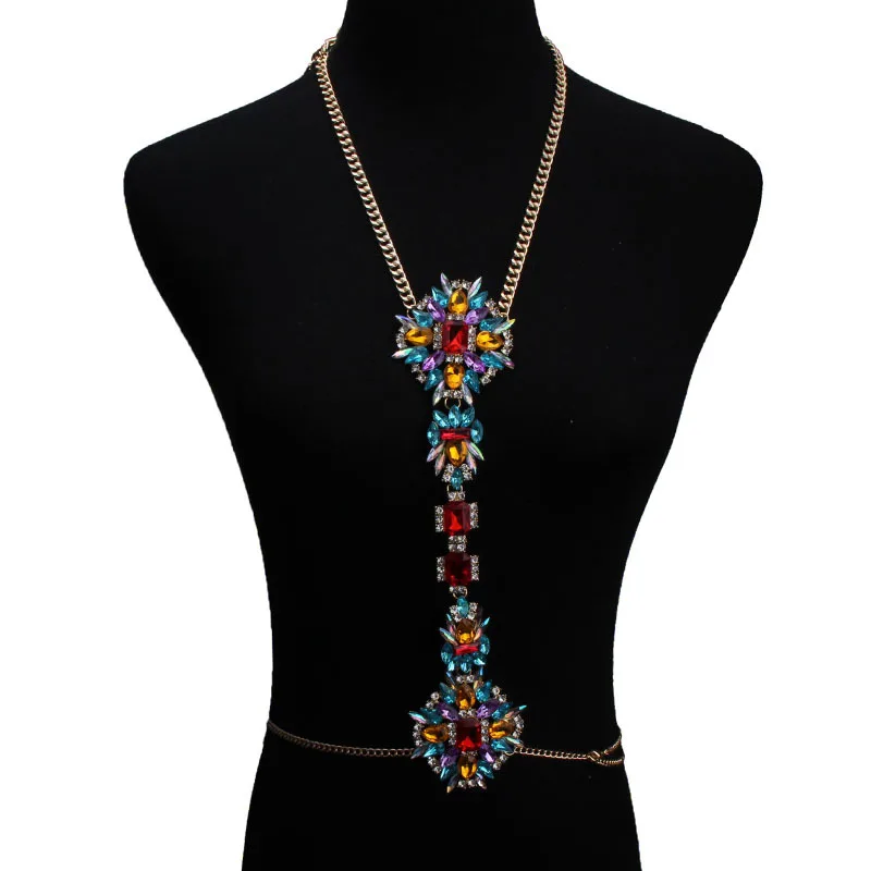 Women Costume Jewelry Gold Collar Luxury Sexy Lace Body Chain Jewelry