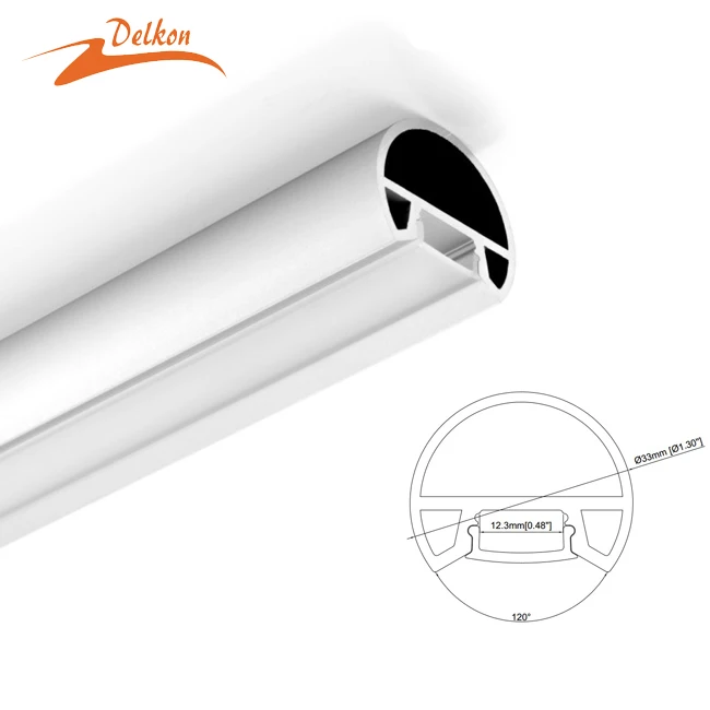 Cheap 33mm Round Led Tube Light Profile for Wardrobe and Clothing Shop