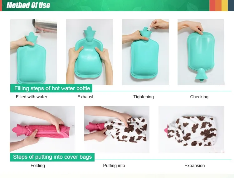 2000ml Modern Fancy Rubber Hot Water Bottle In Green Colour 2000ml Modern Fancy Rubber Hot Water Bottle In Green Colour