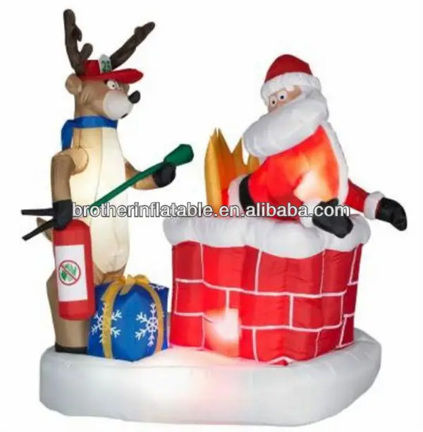 Outdoor Inflatable Christmas Santa In Chimney Buy Santa In