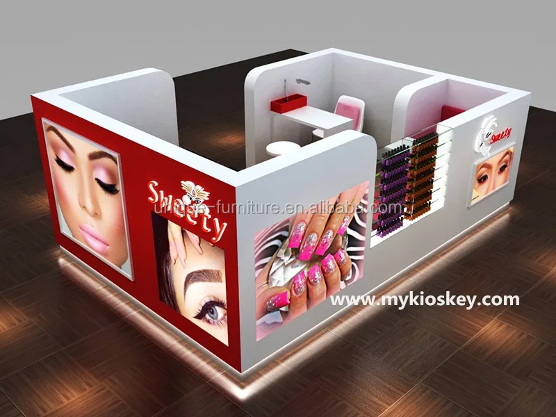Beauty Hair Straightener Kiosk With Manicure Kiosk,Eyebrow Threading