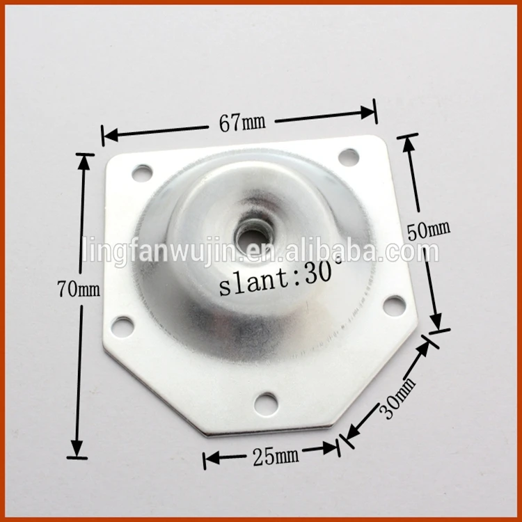 Home Furniture Angled Leg Plate Slope M8 Screw,Table Leg Angle Top