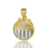 Designer Latest Wholesale Hip Hop Jewelry 20MM Round Smiling Face Gold Pendant