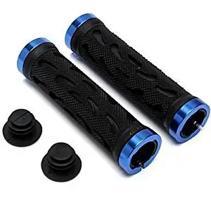DOUBLE LOCK ON LOCKING BMX MTB MOUNTAIN BIKE CYCLE BICYCLE HANDLE BAR GRIPS Black red R SODIAL