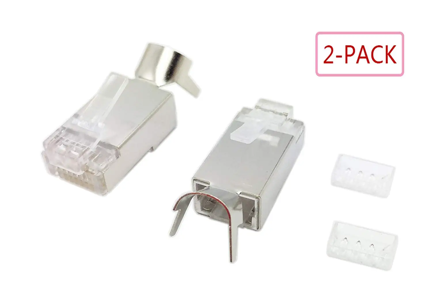 LINKOMM 50-Pack RJ45 Cat6A Ethernet STP Shielded Modular Plug