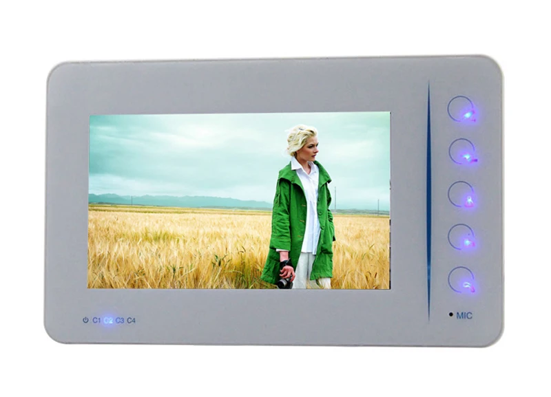 807M11 7 Inch Color Screen Video Doorphone Door Bell Speakerphone Intercom System 1 Monitor 420Tvl COMS Camera