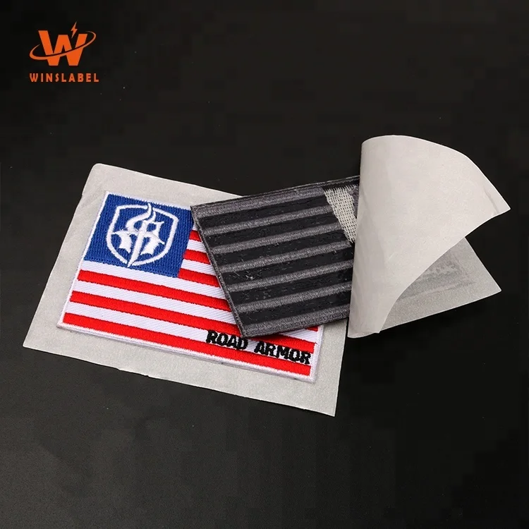 Custom Self-adhesive Twill Fabric Embroidery Us Flag Patches For ...