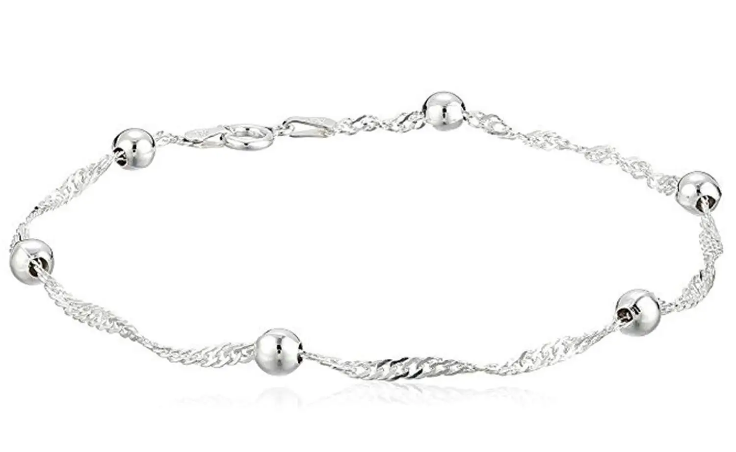 Finejewelers Sterling Silver Polished Heart W// 1in Ext Anklet