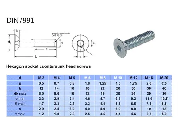 M3 Colorful Titanium GR2 DIN7991 Hex Socket Countersunk Flat Head Screws Bolts