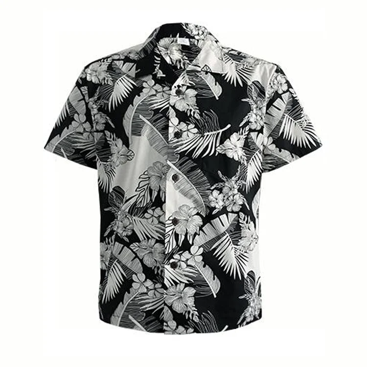 Summer Holiday Beach Short Sleeve Floral Printed Rayon Hawaiian Shirt ...